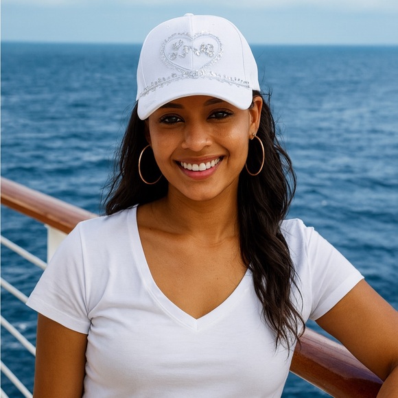 Handmade Rhinestone Shiny Bling Sequined embroidery LOVE accent Baseball Cap Hat - Picture 2 of 10